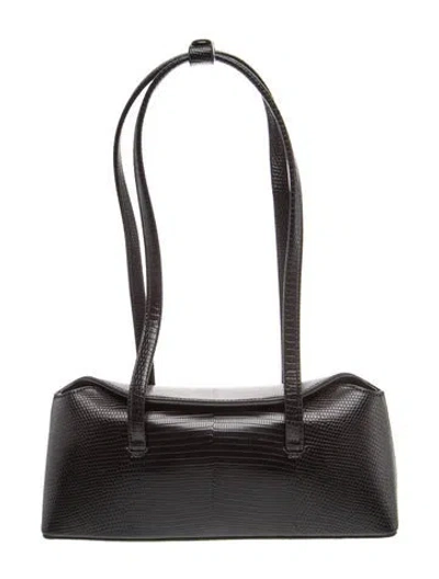 Pre-owned Freja Nyc Leather Shoulder Bag In Black