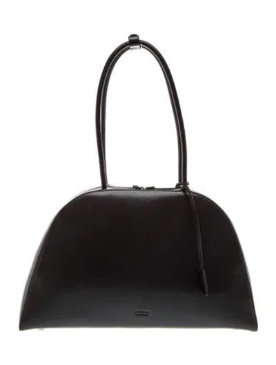 Pre-owned Freja Nyc Leather Shoulder Bag In Black