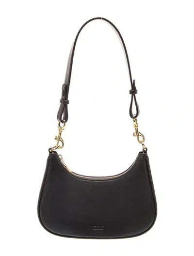 Pre-owned Freja Nyc Leather Shoulder Bag In Black