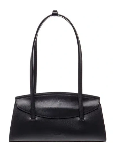 Pre-owned Freja Nyc Leather Shoulder Bag In Black