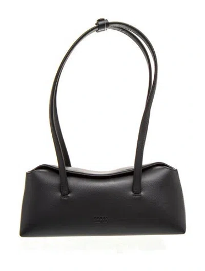 Pre-owned Freja Nyc Leather Shoulder Bag In Black