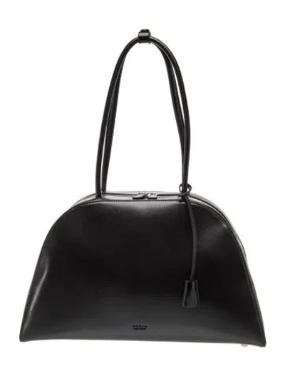 Pre-owned Freja Nyc Leather Shoulder Bag In Black