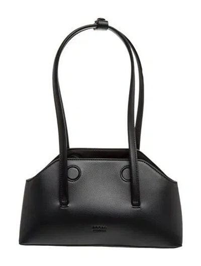 Pre-owned Freja Nyc Leather Shoulder Bag In Black