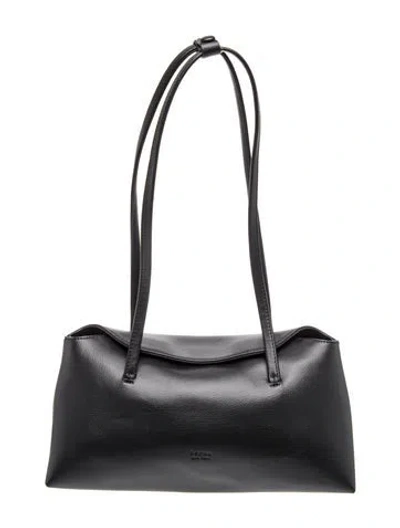 Pre-owned Freja Nyc Leather Shoulder Bag In Black