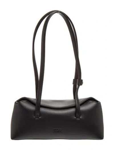Pre-owned Freja Nyc Leather Shoulder Bag In Black