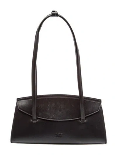 Pre-owned Freja Nyc Leather Shoulder Bag In Black