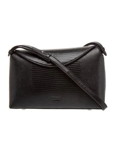 Pre-owned Freja Nyc Leather Shoulder Bag In Black