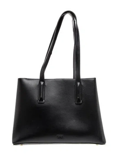 Pre-owned Freja Nyc Leather Shoulder Bag In Black
