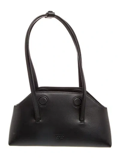 Pre-owned Freja Nyc Leather Shoulder Bag In Black