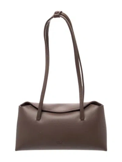 Pre-owned Freja Nyc Leather Shoulder Bag In Brown