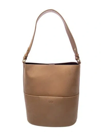 Pre-owned Freja Nyc Leather Shoulder Bag In Grey