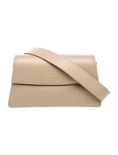 Pre-owned Freja Nyc Leather Shoulder Bag In Neutrals
