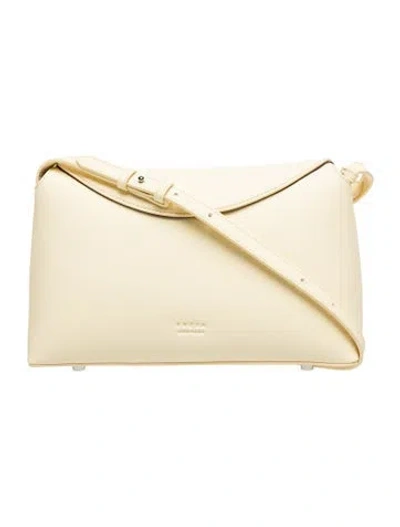 Pre-owned Freja Nyc Leather Shoulder Bag In Yellow