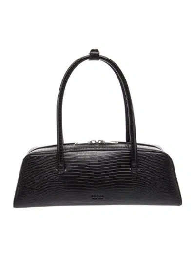 Pre-owned Freja Nyc Leather Top Handle Bag In Black