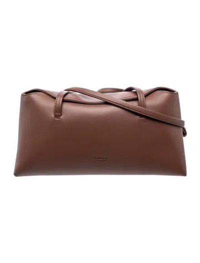 Pre-owned Freja Nyc Leather Top Handle Bag In Brown