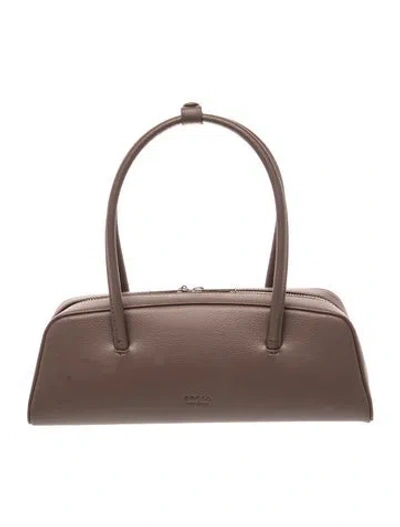 Pre-owned Freja Nyc Leather Top Handle Bag In Gray