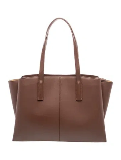 Pre-owned Freja Nyc Leather Tote In Brown