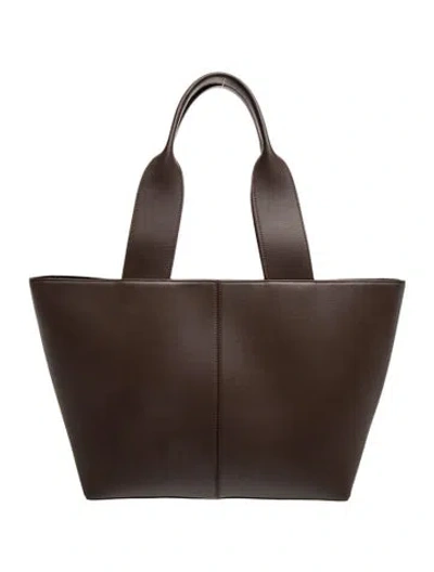 Pre-owned Freja Nyc Leather Tote In Brown
