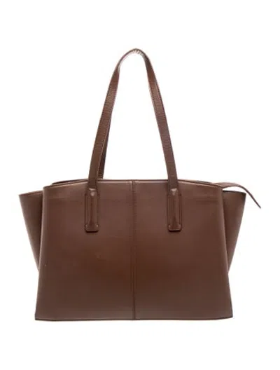 Pre-owned Freja Nyc Leather Tote In Brown