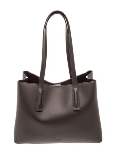 Pre-owned Freja Nyc Leather Tote In Grey
