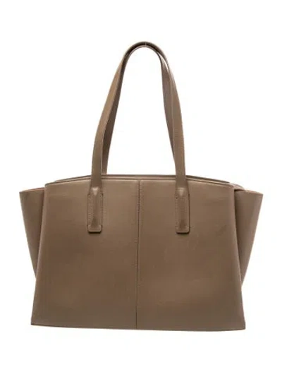 Pre-owned Freja Nyc Leather Tote In Neutral