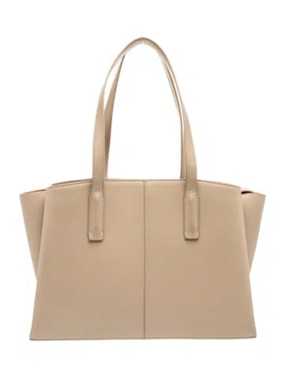 Pre-owned Freja Nyc Leather Tote In Neutrals