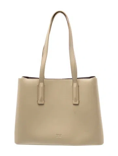 Pre-owned Freja Nyc Leather Tote In Neutrals
