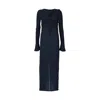 Freja Women's Pavo Maxi Long Sleeve Dress In Black