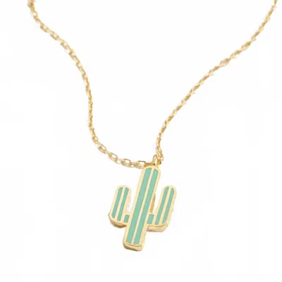Frem Women's Dipped Cactus Pendant Necklace In Gold