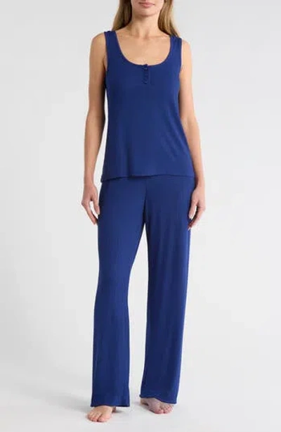 French Connection 3-piece Jersey Pajamas In Blue