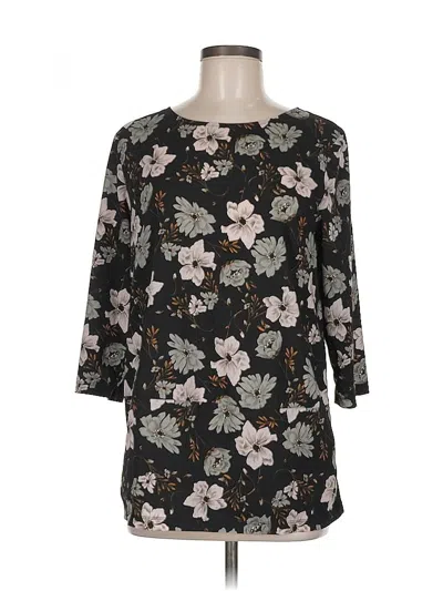 Pre-owned French Connection 3/4 Sleeve Blouse In Black