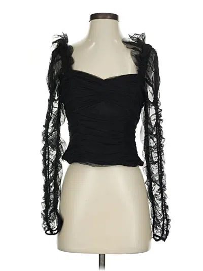 Pre-owned French Connection 3/4 Sleeve Blouse In Black