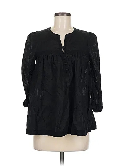 Pre-owned French Connection 3/4 Sleeve Blouse In Black