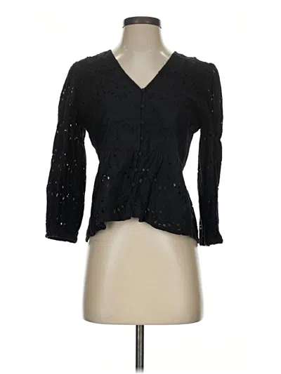 Pre-owned French Connection 3/4 Sleeve Blouse In Black
