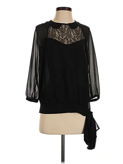 Pre-owned French Connection 3/4 Sleeve Blouse In Black