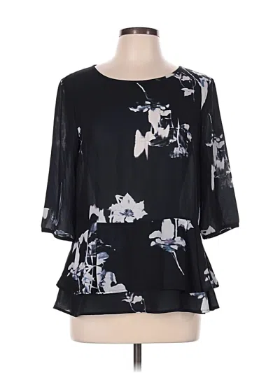 Pre-owned French Connection 3/4 Sleeve Blouse In Black
