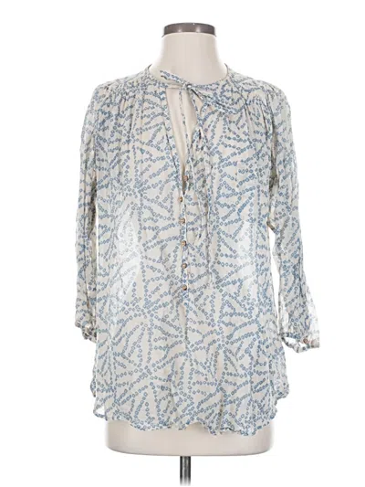 Pre-owned French Connection 3/4 Sleeve Blouse In Blue