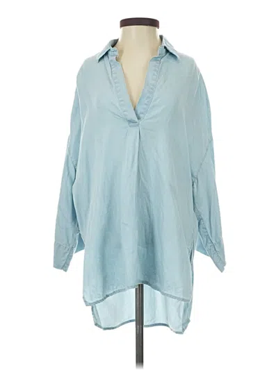 Pre-owned French Connection 3/4 Sleeve Blouse In Blue