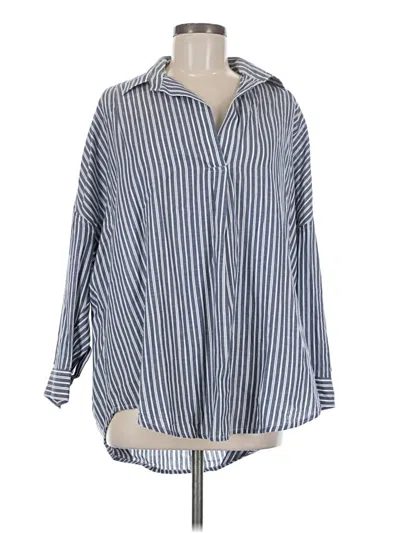 Pre-owned French Connection 3/4 Sleeve Blouse In Blue