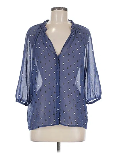 Pre-owned French Connection 3/4 Sleeve Blouse In Blue