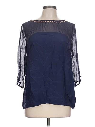 Pre-owned French Connection 3/4 Sleeve Blouse In Blue