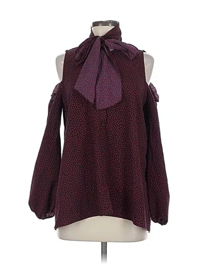 Pre-owned French Connection 3/4 Sleeve Blouse In Burgundy