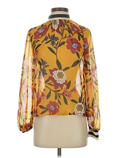Pre-owned French Connection 3/4 Sleeve Blouse In Gold