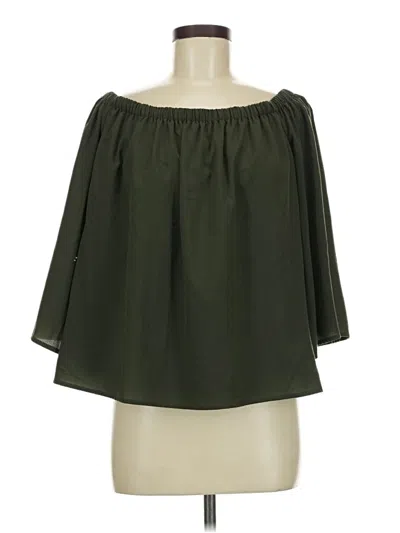 Pre-owned French Connection 3/4 Sleeve Blouse In Green