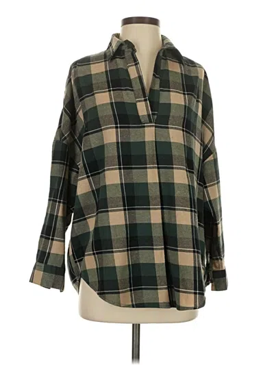 Pre-owned French Connection 3/4 Sleeve Blouse In Green