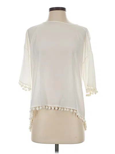 Pre-owned French Connection 3/4 Sleeve Blouse In Ivory