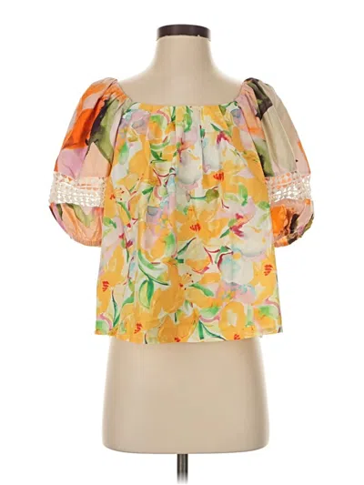 Pre-owned French Connection 3/4 Sleeve Blouse In Orange