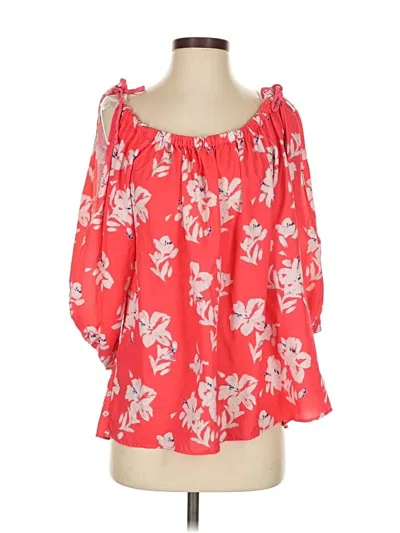Pre-owned French Connection 3/4 Sleeve Blouse In Red