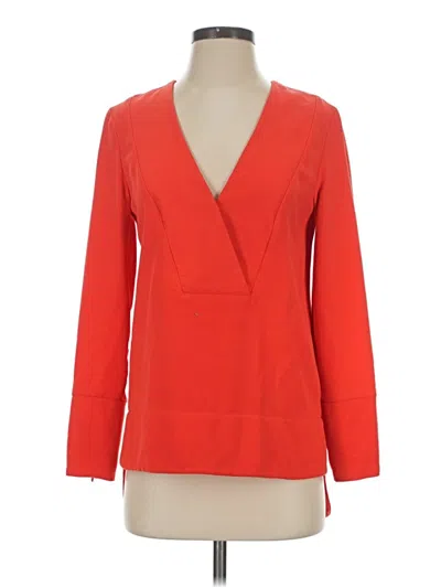 Pre-owned French Connection 3/4 Sleeve Blouse In Red