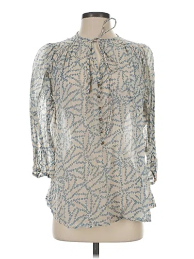 Pre-owned French Connection 3/4 Sleeve Blouse In Silver